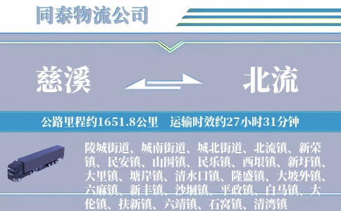 慈溪到北流物流公司
