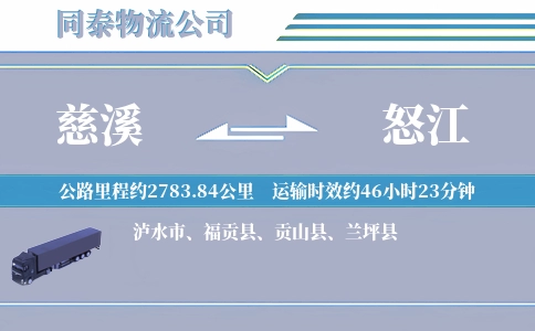 慈溪到怒江物流公司