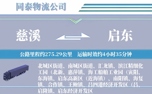 慈溪到启东物流公司