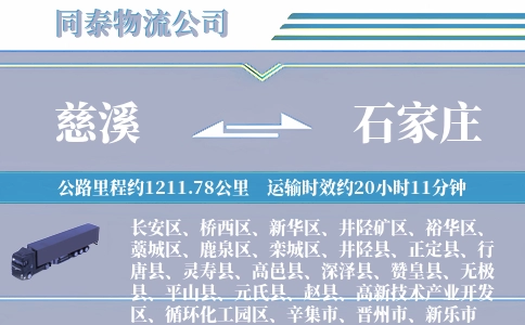 慈溪到石家庄物流公司