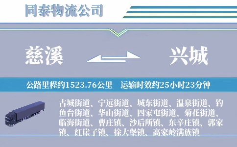 慈溪到兴城物流公司