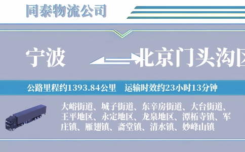 宁波到北京门头沟区物流公司