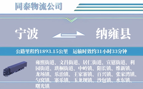 宁波到纳雍县物流公司