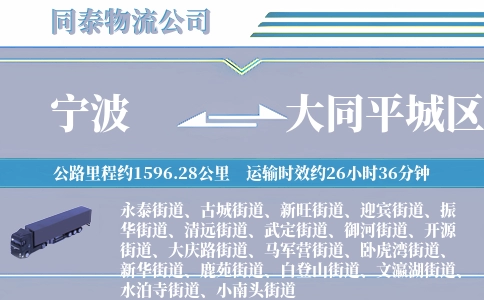 宁波到大同平城区物流公司