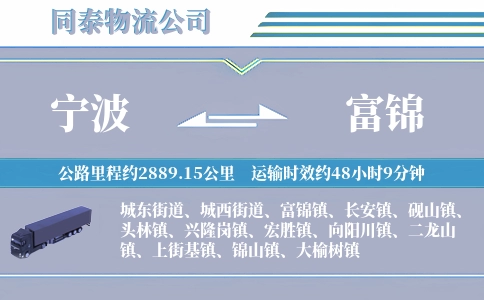 宁波到富锦物流公司