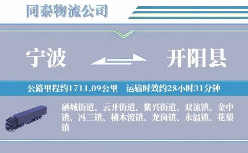 宁波到开阳县物流公司