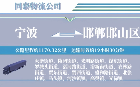 宁波到邯郸邯山区物流公司