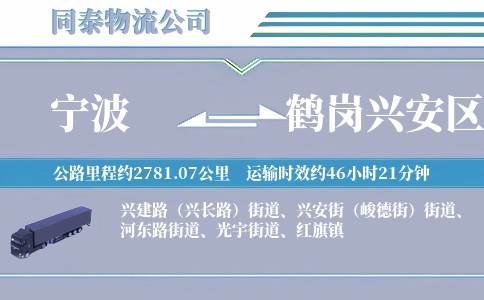 宁波到鹤岗兴安区物流公司
