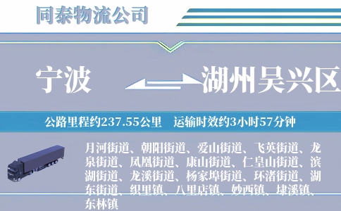 宁波到湖州吴兴区物流公司