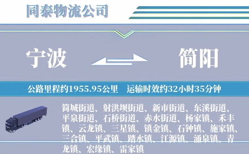 宁波到简阳物流公司