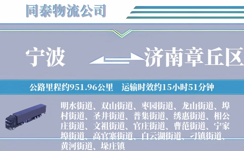 宁波到济南章丘区物流公司