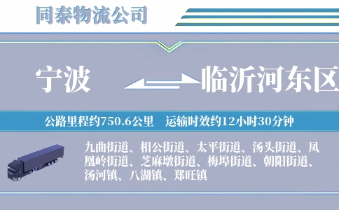 宁波到临沂河东区物流公司