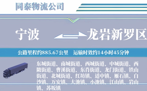 宁波到龙岩新罗区物流公司