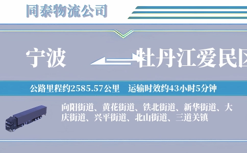 宁波到牡丹江爱民区物流公司