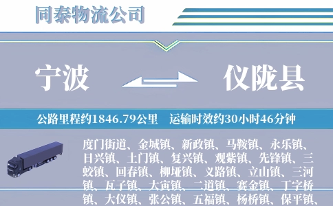 宁波到仪陇县物流公司
