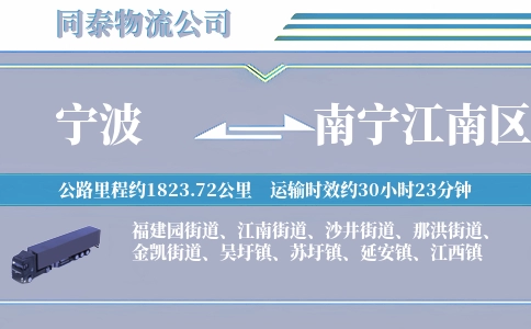宁波到南宁江南区物流公司