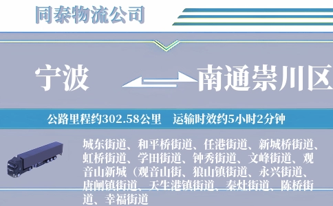 宁波到南通崇川区物流公司