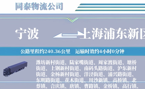 宁波到上海浦东新区物流公司