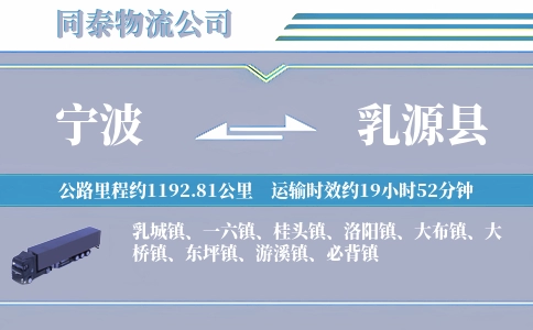 宁波到乳源县物流公司
