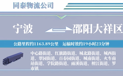 宁波到邵阳大祥区物流公司