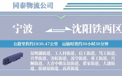 宁波到沈阳铁西区物流公司