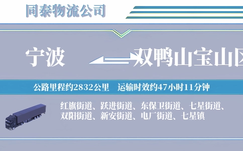 宁波到双鸭山宝山区物流公司