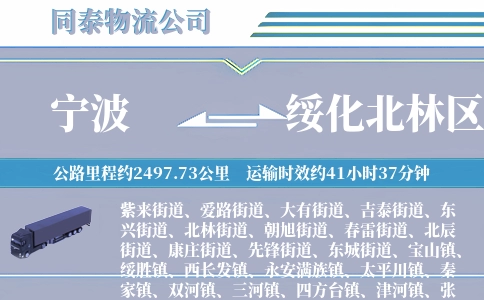 宁波到绥化北林区物流公司