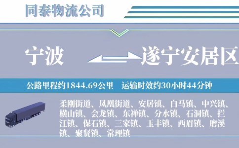 宁波到遂宁安居区物流公司