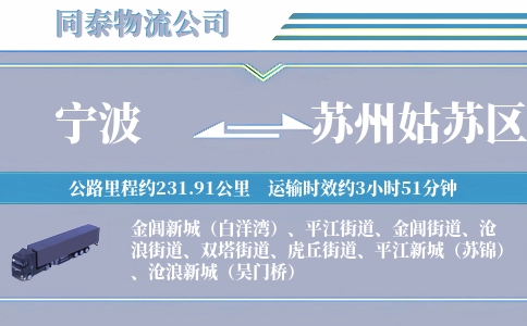 宁波到苏州姑苏区物流公司