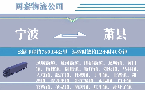 宁波到萧县物流公司