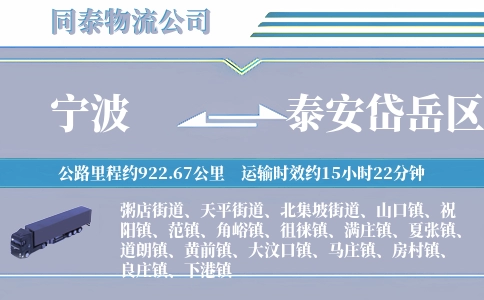 宁波到泰安岱岳区物流公司