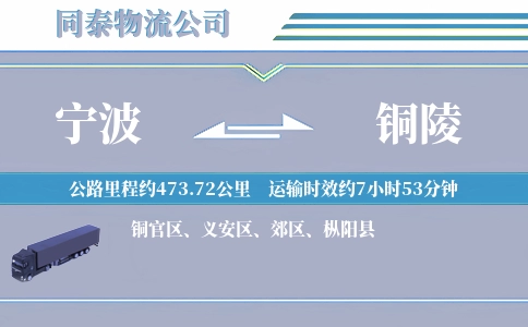宁波到铜陵物流公司