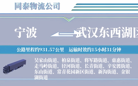 宁波到武汉东西湖区物流公司