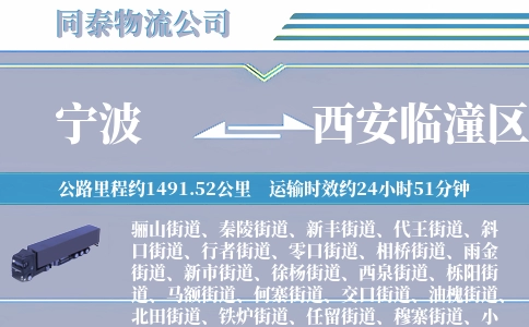 宁波到西安临潼区物流公司