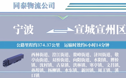 宁波到宣城宣州区物流公司