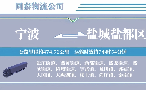 宁波到盐城盐都区物流公司
