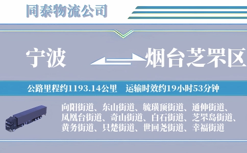 宁波到烟台芝罘区物流公司