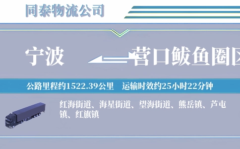 宁波到营口鲅鱼圈区物流公司
