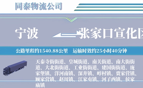 宁波到张家口宣化区物流公司