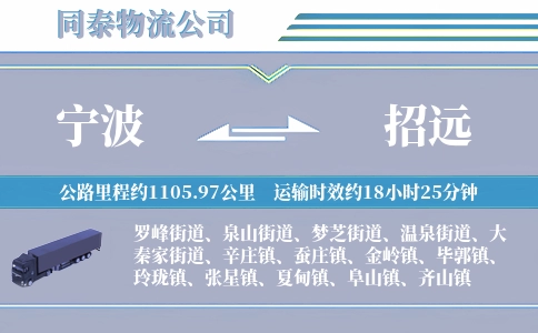 宁波到招远物流公司
