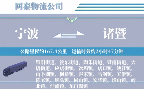 宁波到诸暨物流公司