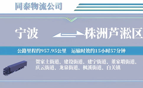宁波到株洲芦淞区物流公司