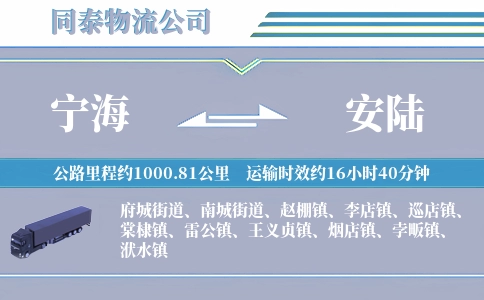 宁海到安陆物流公司