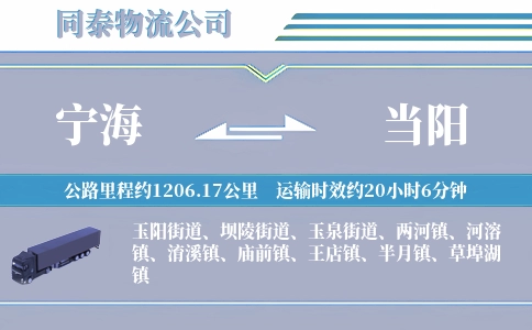 宁海到当阳物流公司