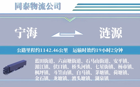 宁海到涟源物流公司
