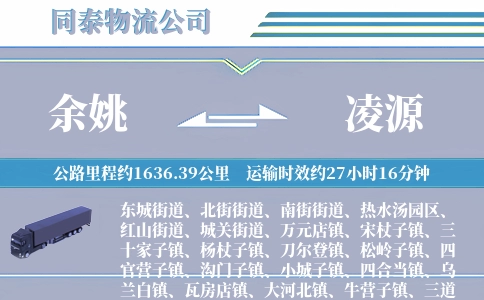 余姚到凌源物流公司