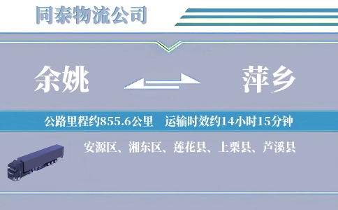 余姚到萍乡物流公司