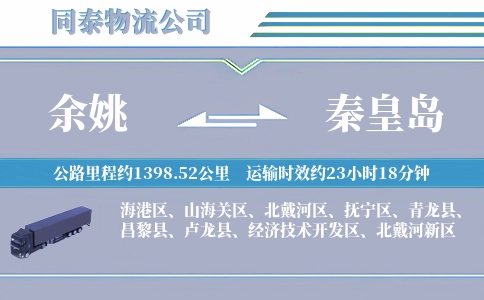 余姚到秦皇岛物流公司