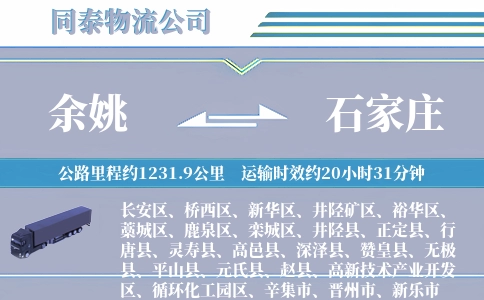 余姚到石家庄物流公司
