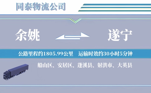 余姚到遂宁物流公司